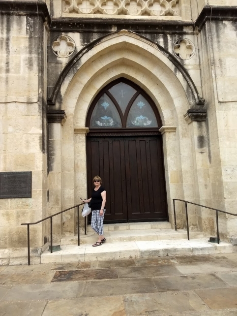 Bridgett at Church Entrance